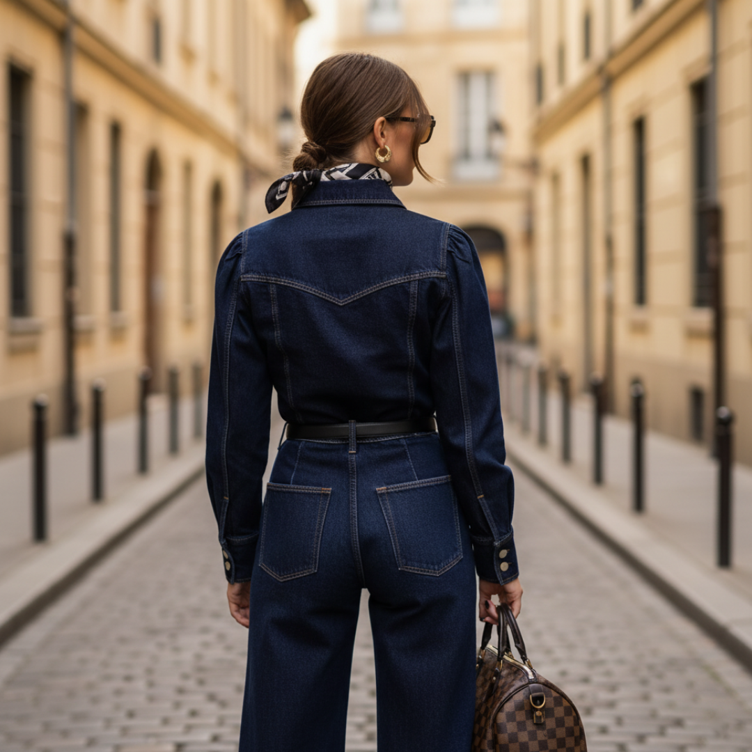 Women's Indigo Denim Jacket and Pants Set