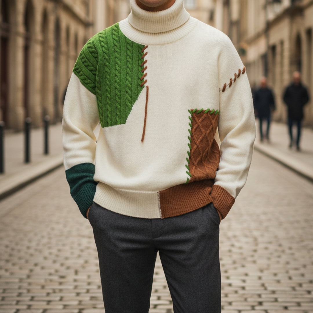 Men's Wool Patchwork Shirt