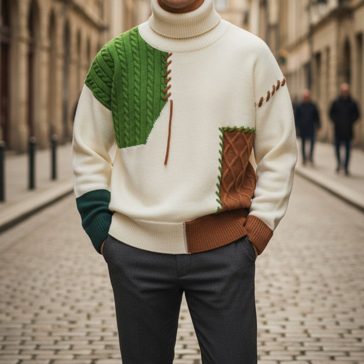 Men's Wool Patchwork Shirt