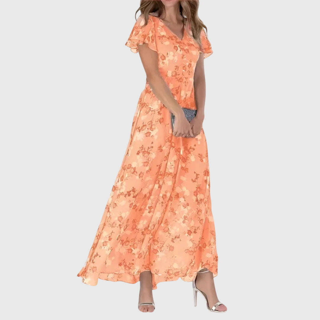 Women's Velvet Sleeveless Slim Fit Floral Dress