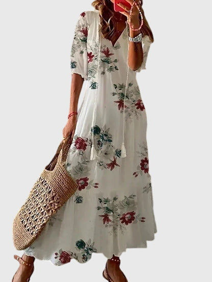 Women's Floral Viscose Sleeveless Dress