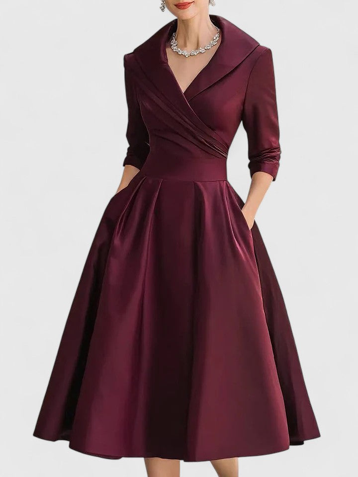 Elegant Sleeveless Midi Dress for Women in Velvet – Ceremony