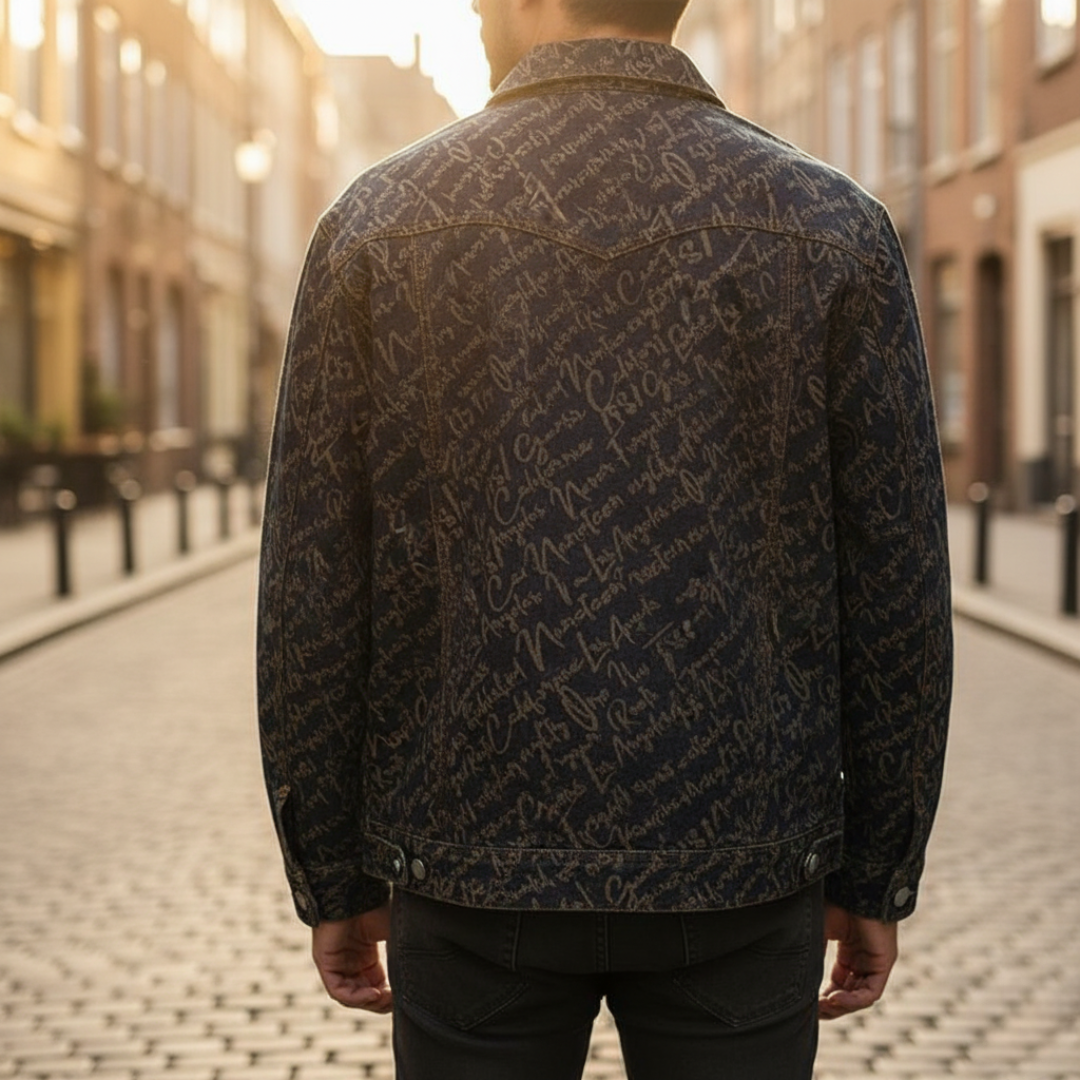 Men's Denim Jacket with Print