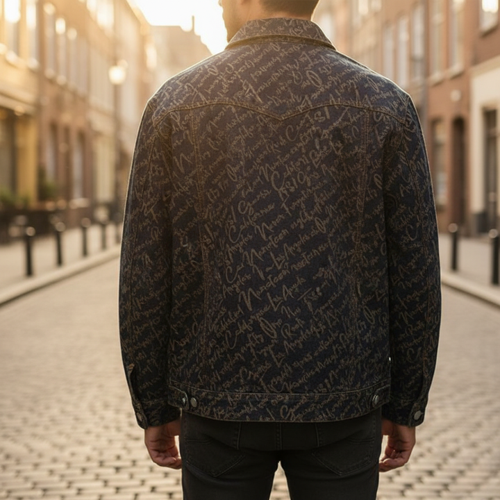 Men's Denim Jacket with Print