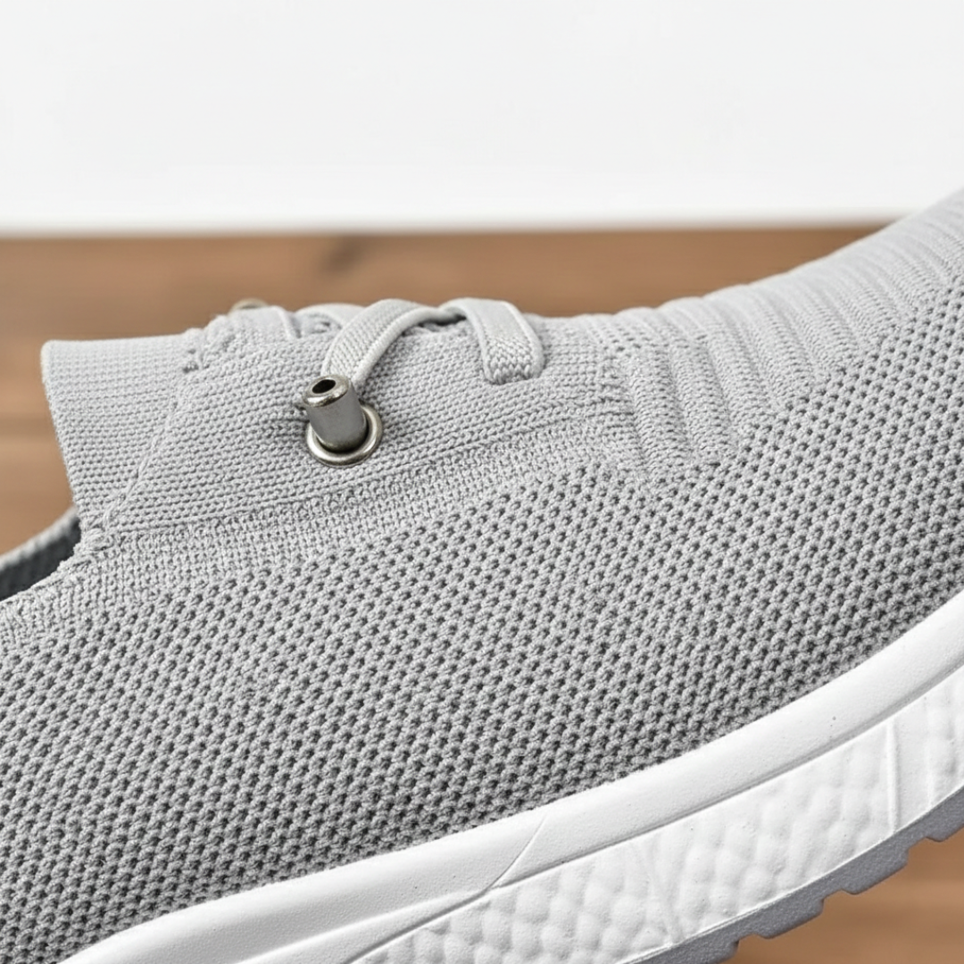 Women's Gray Breathable Mesh Slip-On Sneakers