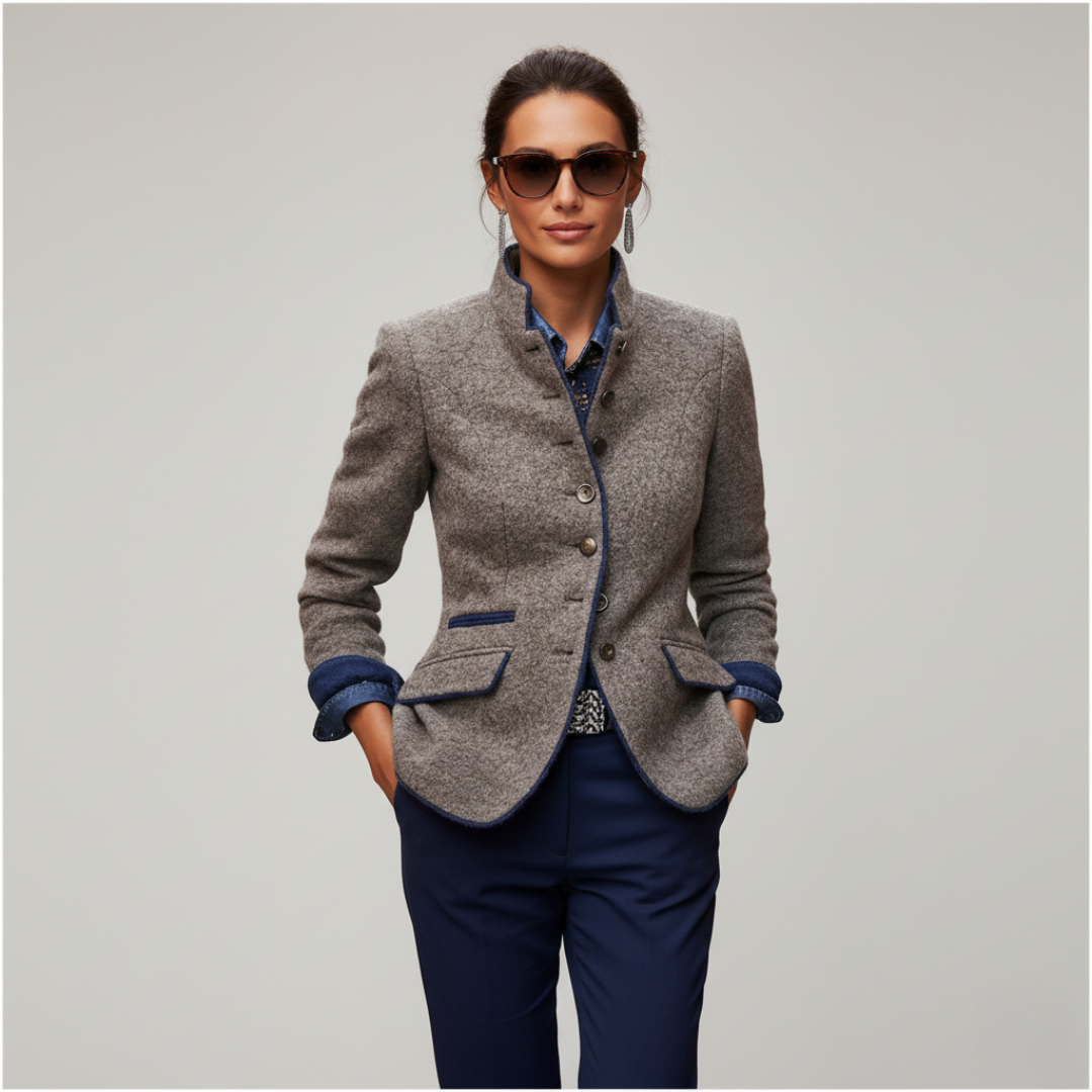 Women's Jacket with Mandarin Collar
