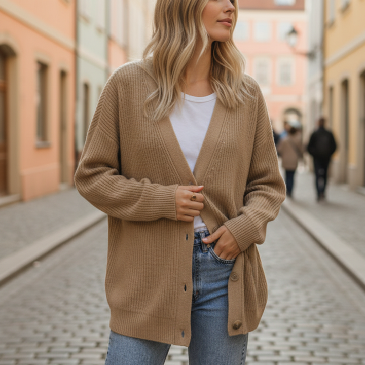 Cardigan oversize con bottoni da donna