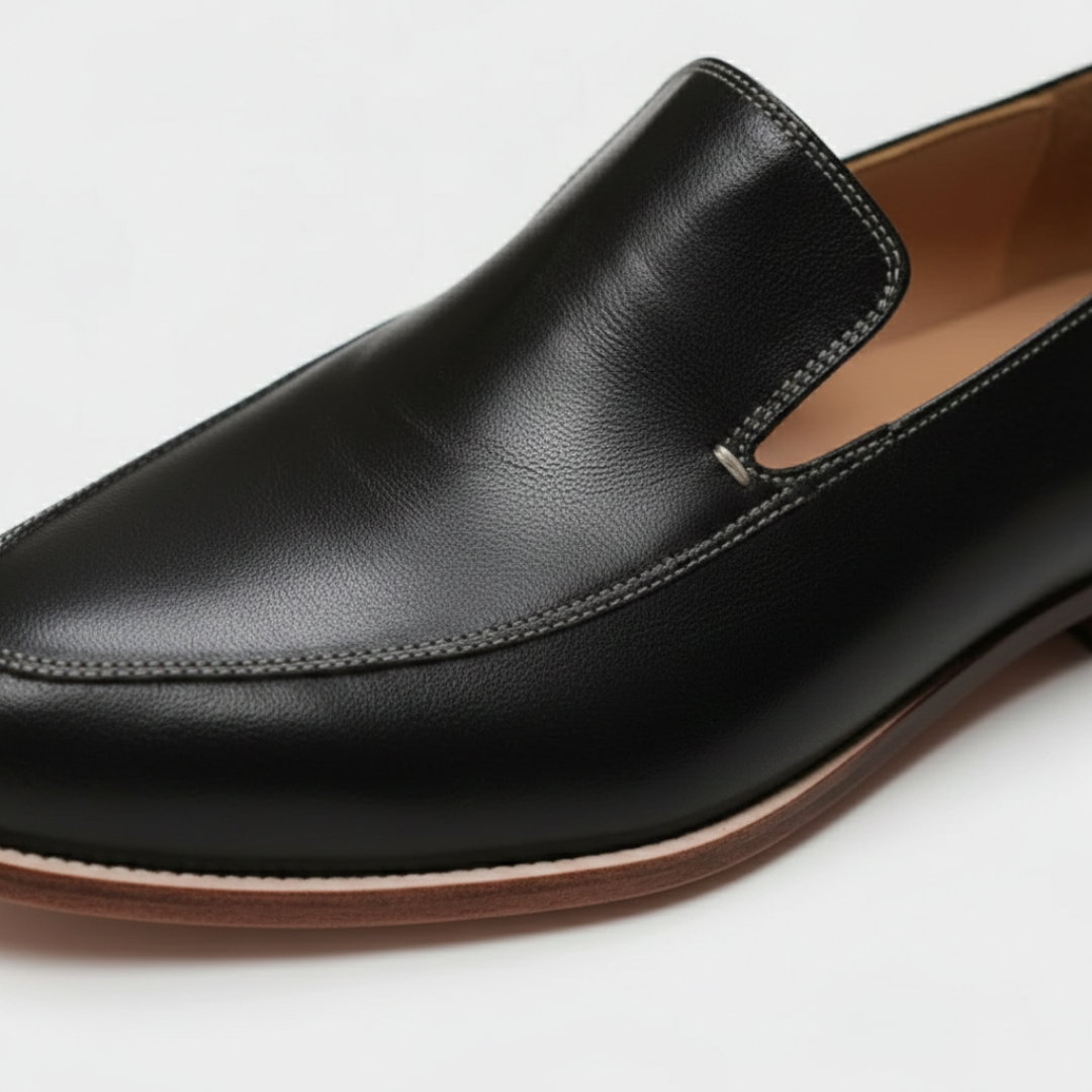 Women's Black Orthopedic Slip-On Loafers