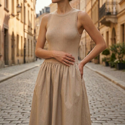 Women's Draped Maxi Dress | Elegant Sleeveless Summer Gown 1
