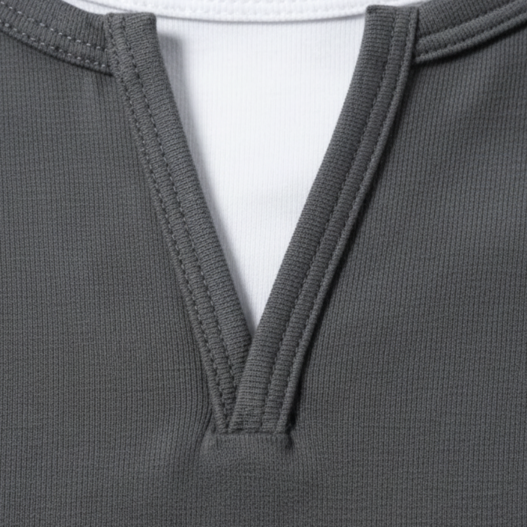 Men's Long Sleeve Hoodie with V-Neck in High-Quality Material