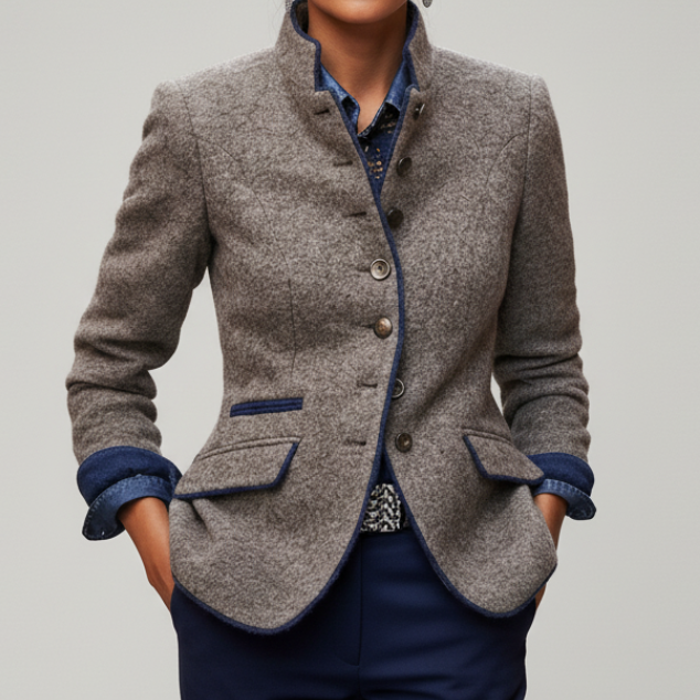 Women's Jacket with Mandarin Collar