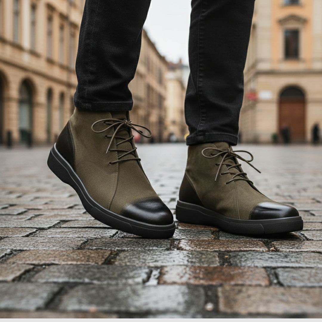 Men's Lace-Up Shoes with Rubber Sole