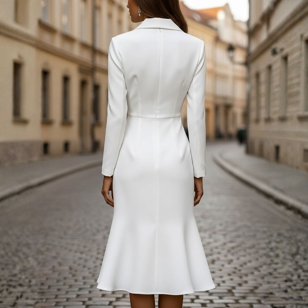 Structured White Women's Dress
