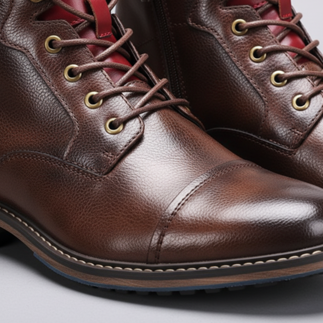 Men's Faux Leather Ankle Boots with Zipper