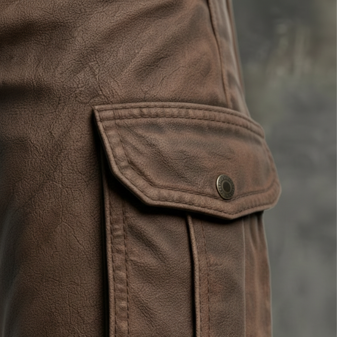 Men's Utility Pants Insulated Straight Leg Fleece Lined Brown