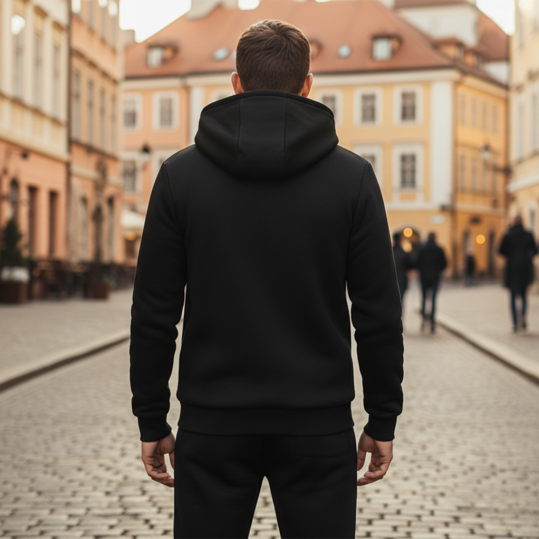 Men's Black Soft Fabric Hoodie and Pants