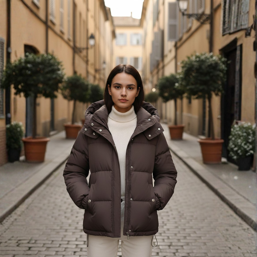 Short Women's Down Jacket with Quality Material