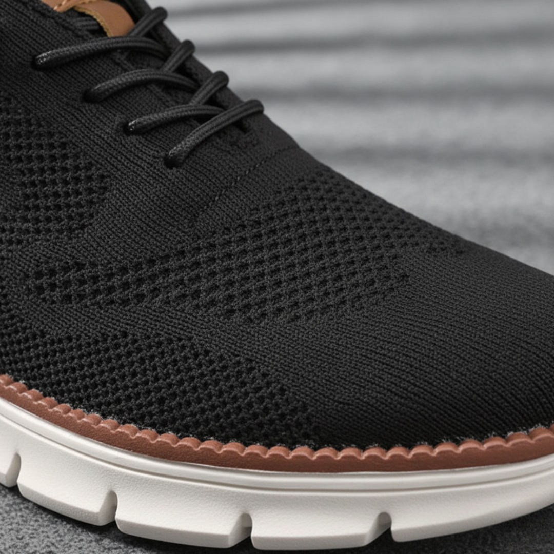 Men's Breathable Black Mesh Sneakers
