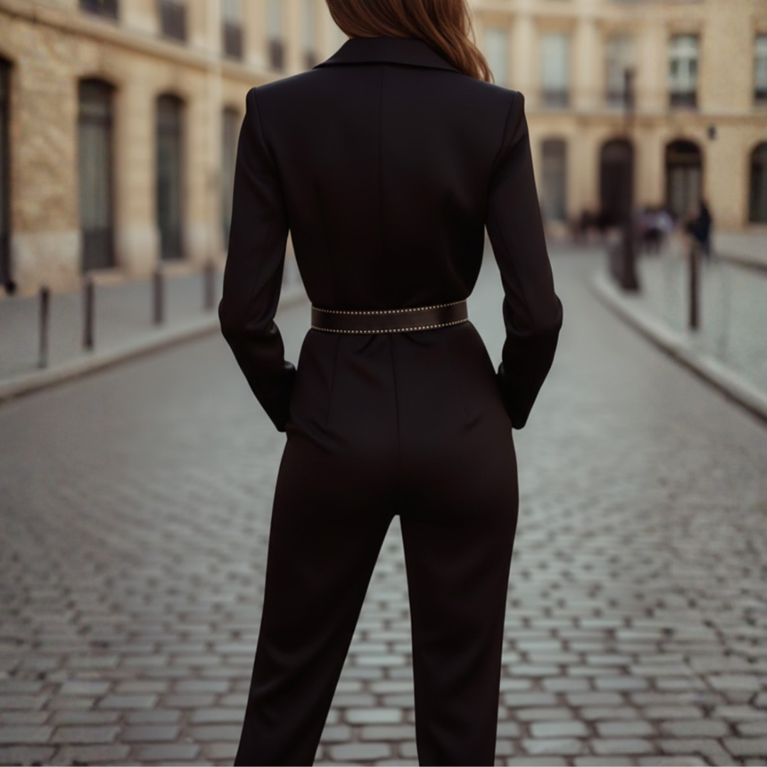 Black Women's Jumpsuit in Technical Fabric