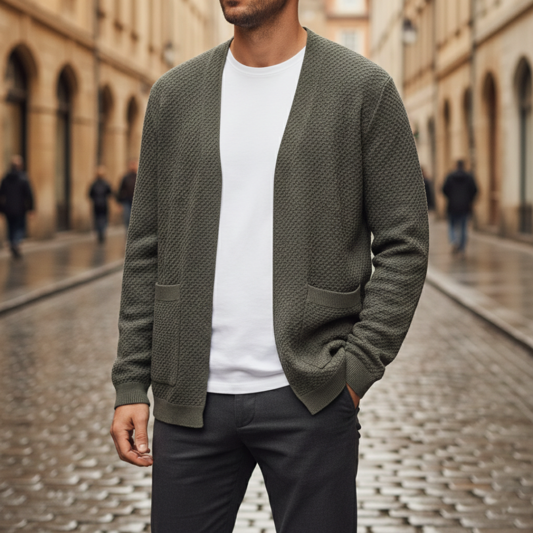 Men's V-Neck Multicolor Cardigan Regular Fit