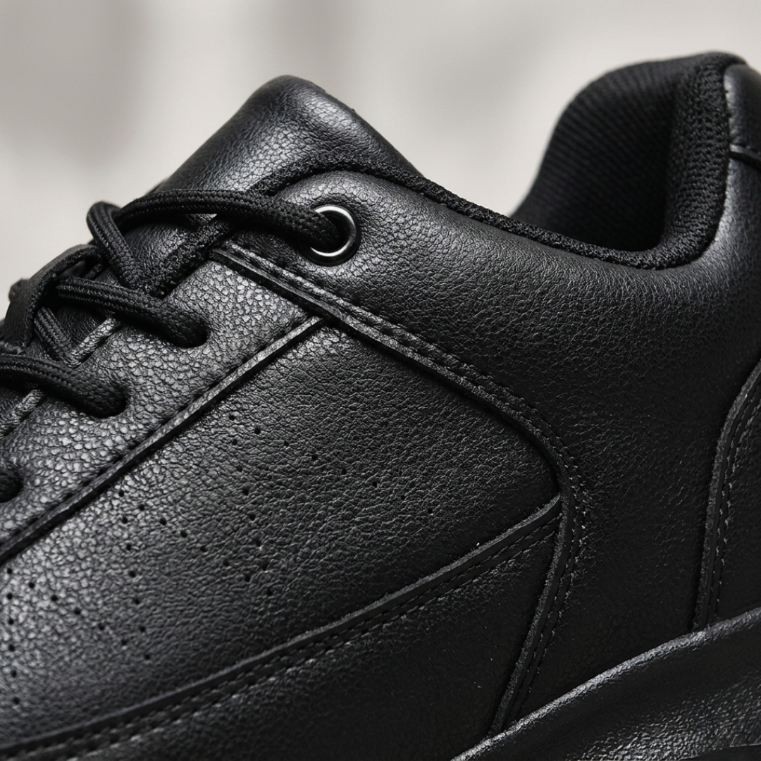 Black Waterproof Slip-Resistant Work Shoes for Men