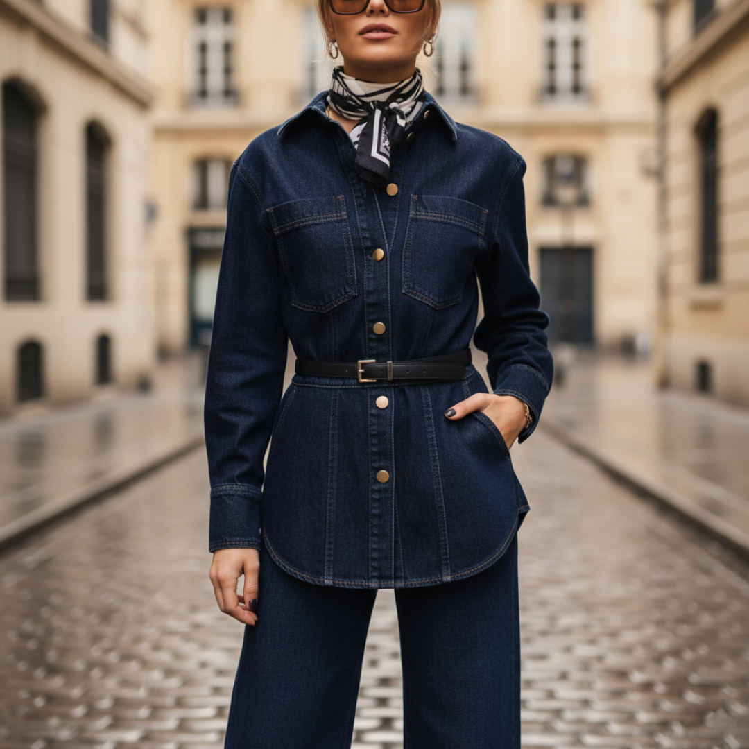 Women's Indigo Denim Jacket and Pants Set