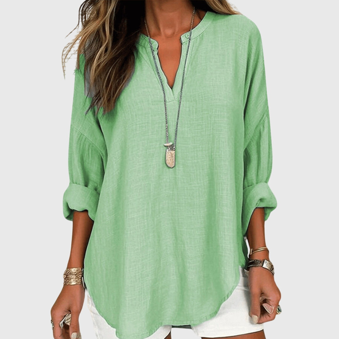 Women's Flowy Sleeveless Shirt with Buttons – Elegant