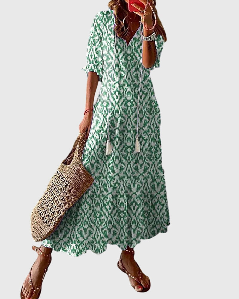 Women's Floral Viscose Sleeveless Dress