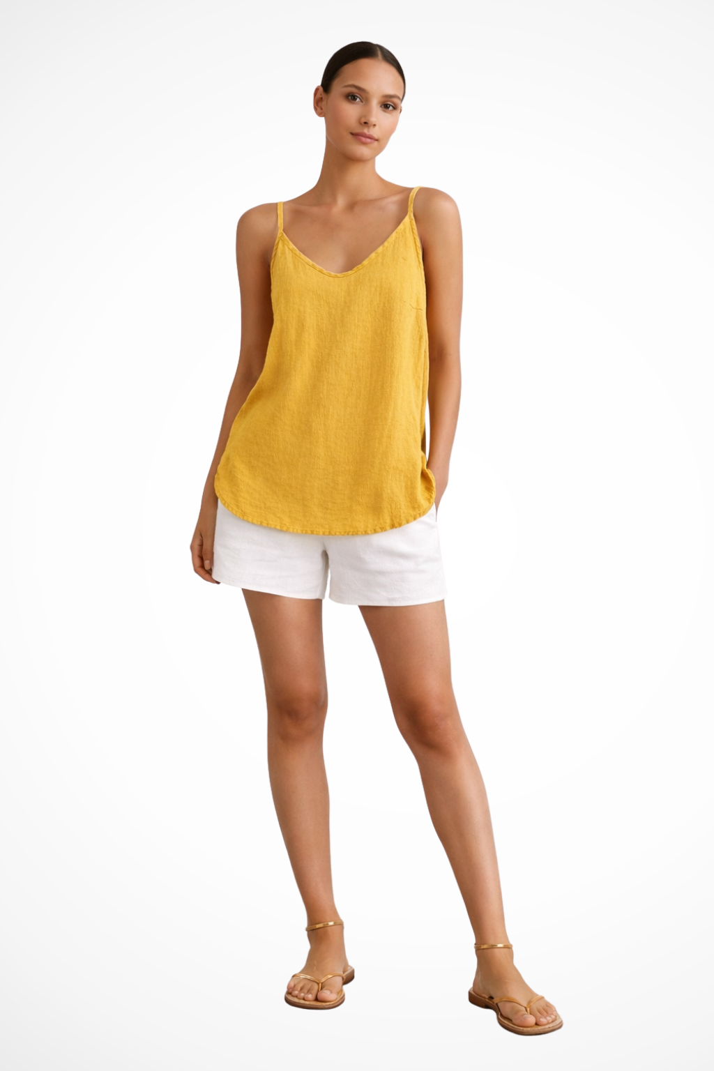 Top Linen Sleeveless with Thin Straps