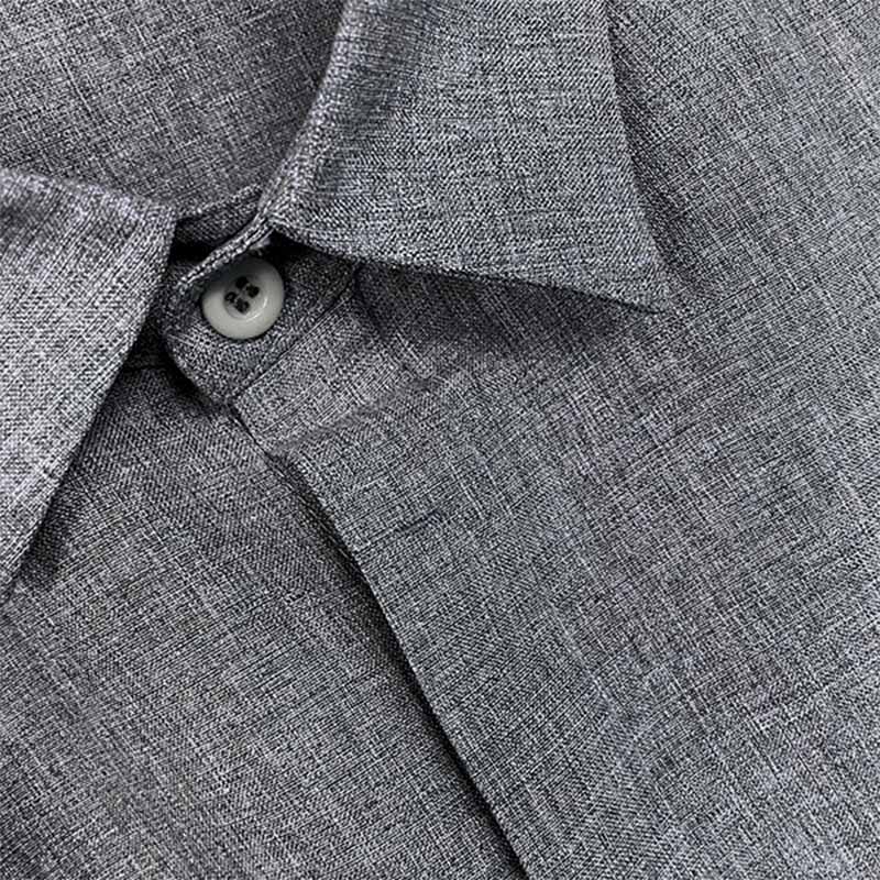 Men's Short Sleeve Linen Button-Up Shirt – Summer