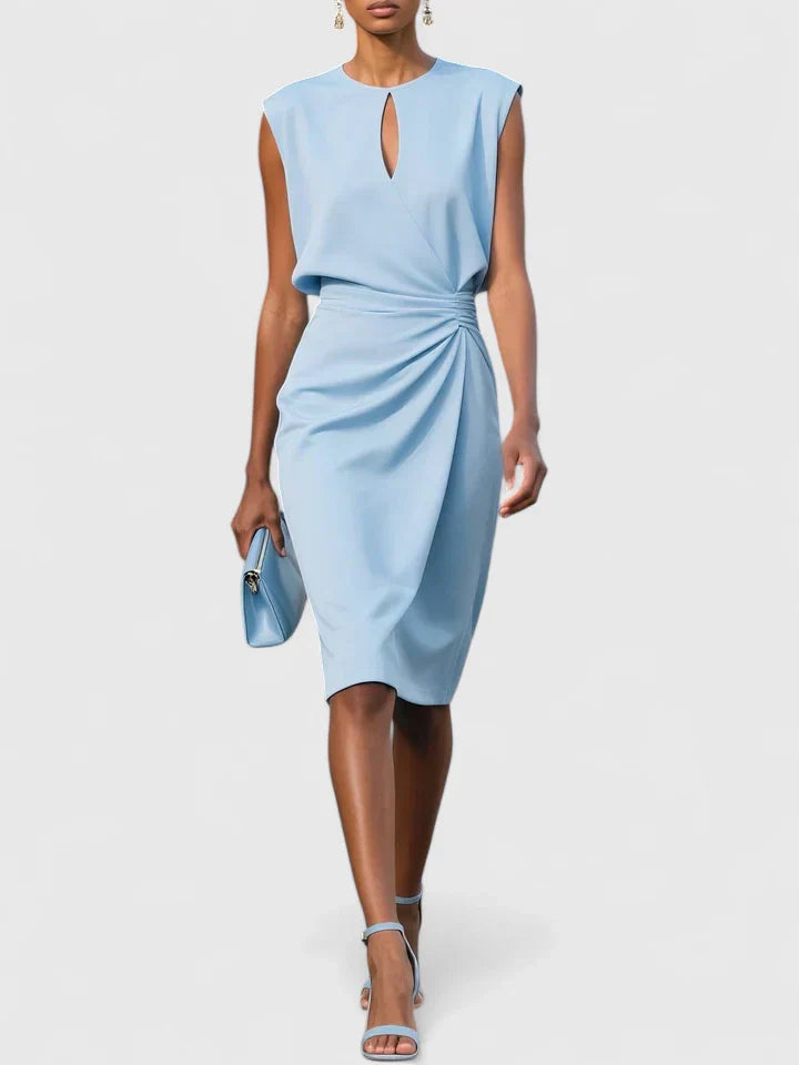 Elegant Slim Fit Sleeveless Satin Dress for Women