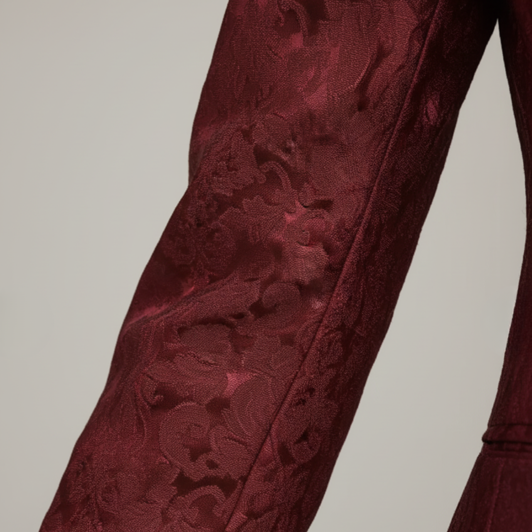 Blazer rosso da donna in tessuto elegante con bottoni