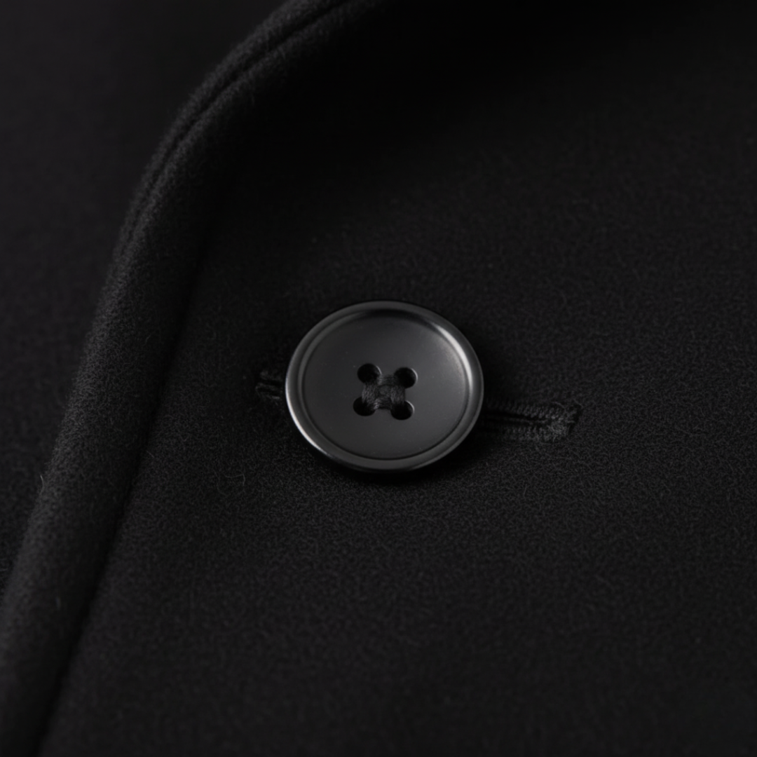 Men's Winter Coat Black Mixed Fabric