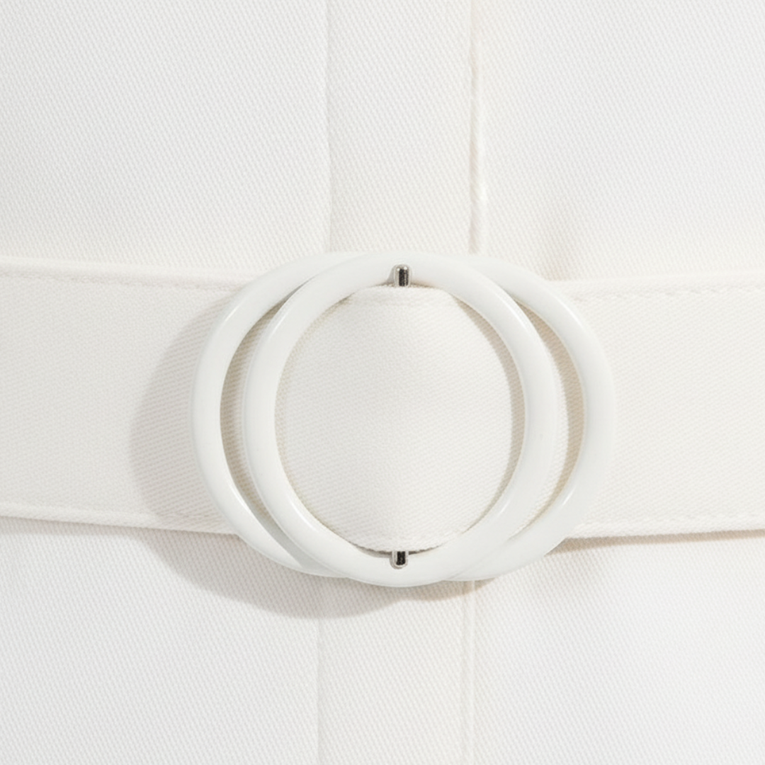 White A-Line Midi Dress for Women