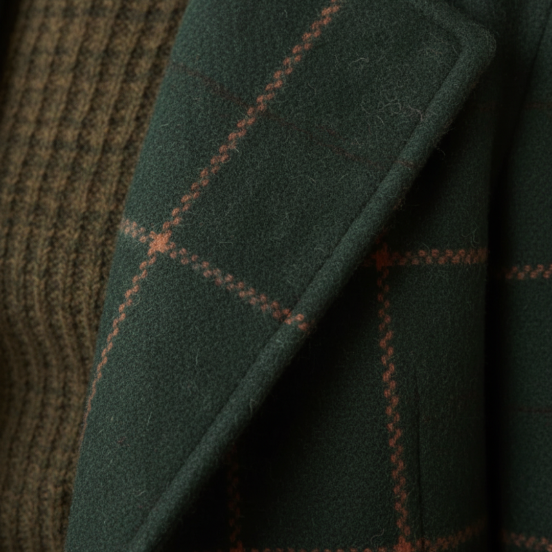 Long Women's Checkered Coat