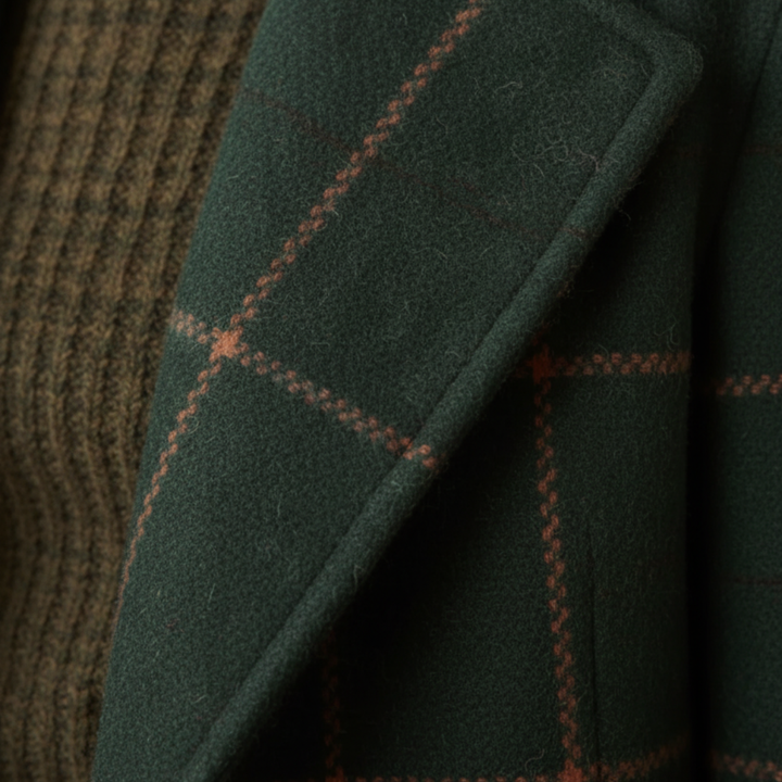 Long Women's Checkered Coat