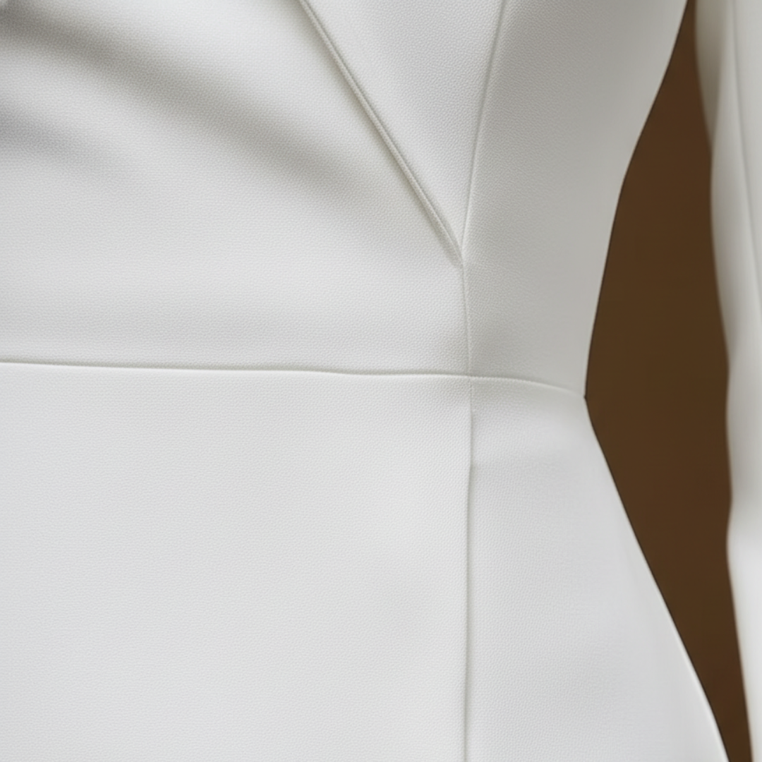 Structured White Women's Dress