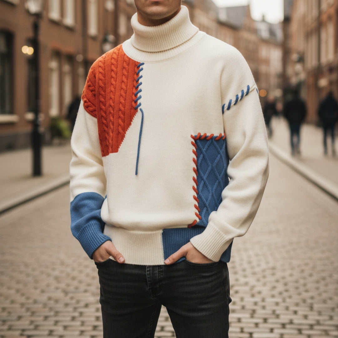 Men's Wool Patchwork Shirt