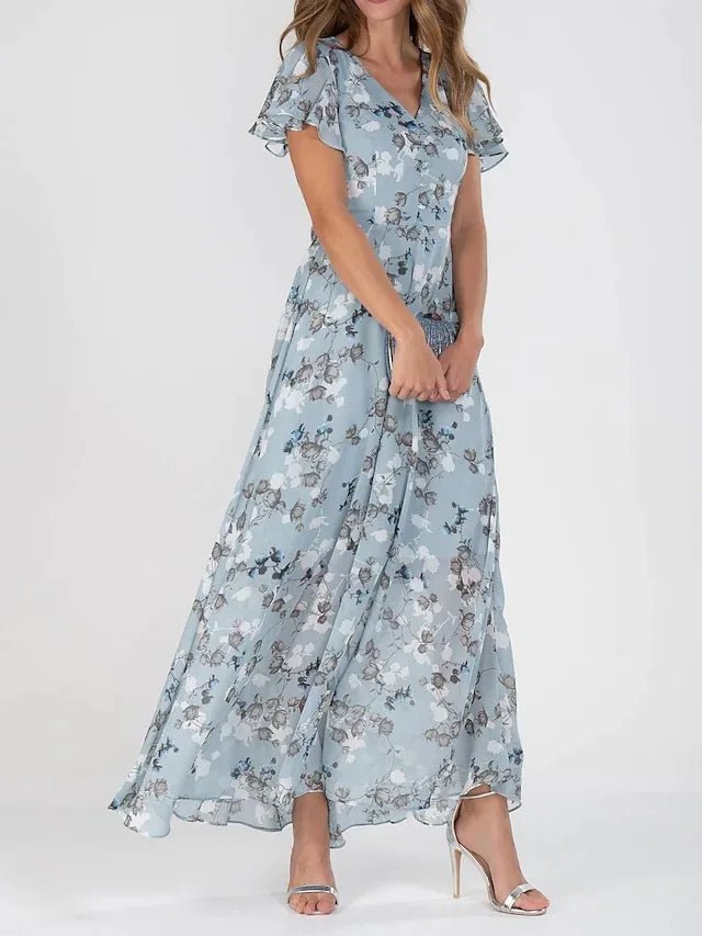Women's Sleeveless Slim Fit Floral Velvet Dress – Elegant