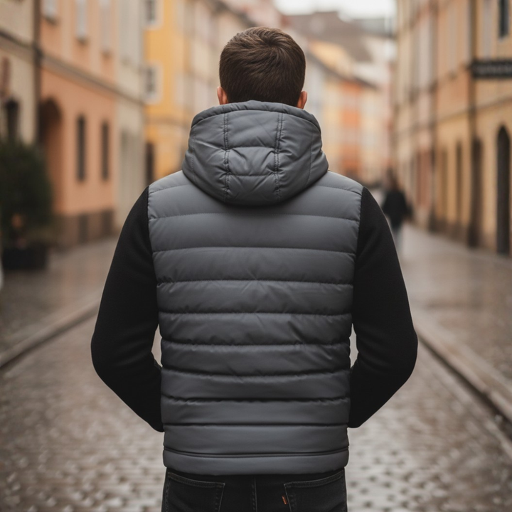Hybrid Men's Jacket in Technical Fabric with Hood