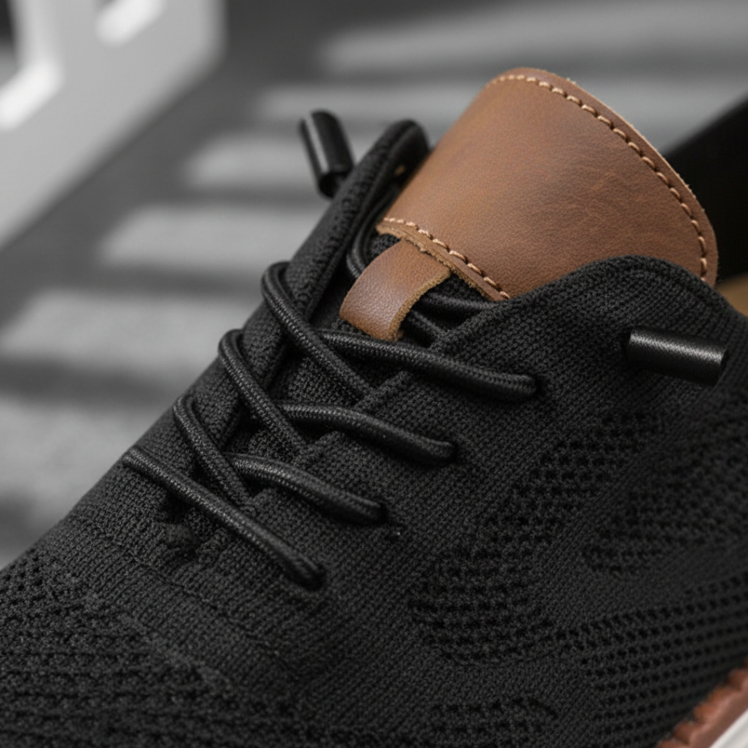 Men's Breathable Black Mesh Sneakers