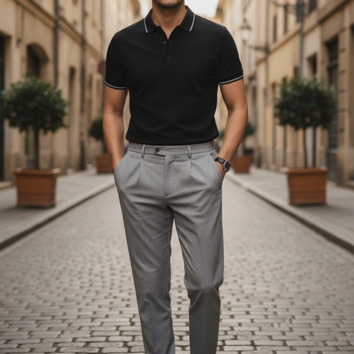Polo a maniche corte da uomo in materiale di qualità