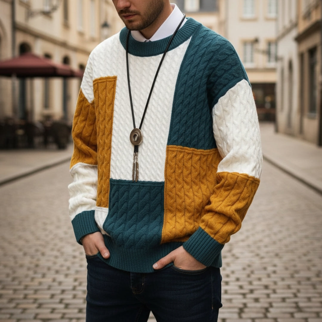 Men's Patchwork Sweater