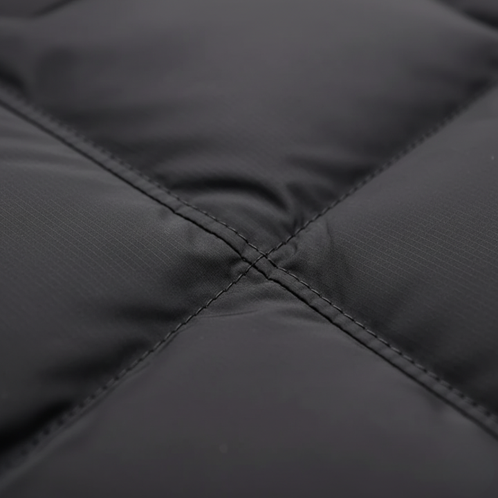 Men's Black Synthetic Material Puffer Jacket