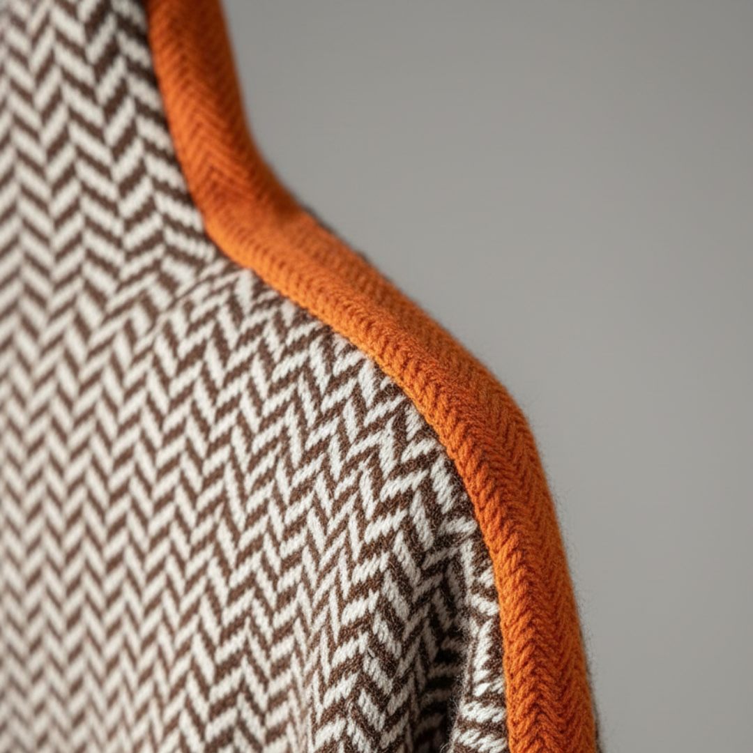 Women's High Neck Sweater in High-Quality Zig Zag Pattern Material