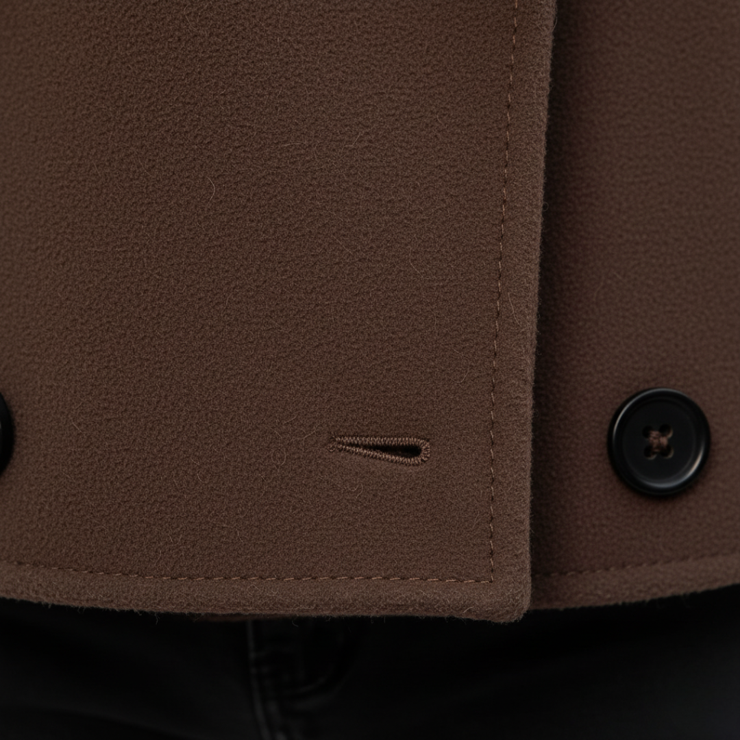Brown Double-Breasted Women's Jacket