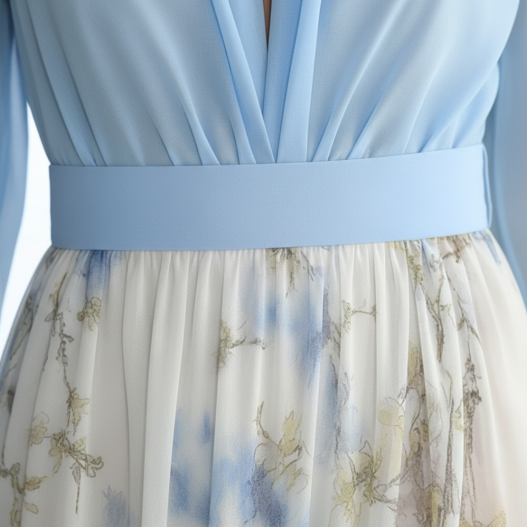 Long Floral Chiffon Dress for Women