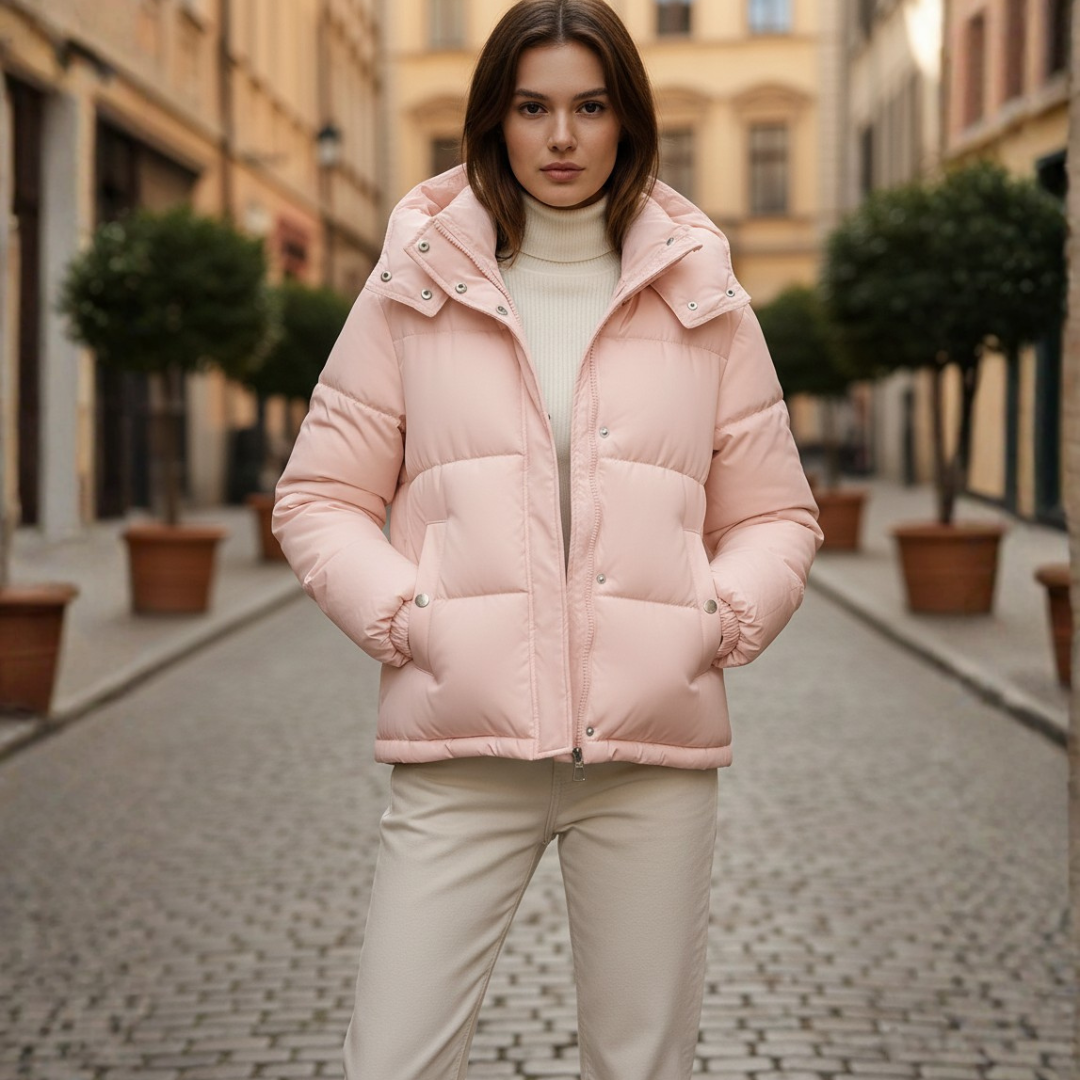 Short Women's Down Jacket with Quality Material