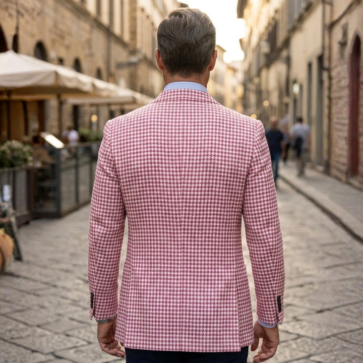Giacca blazer da uomo slim fit in pied de poule per l&