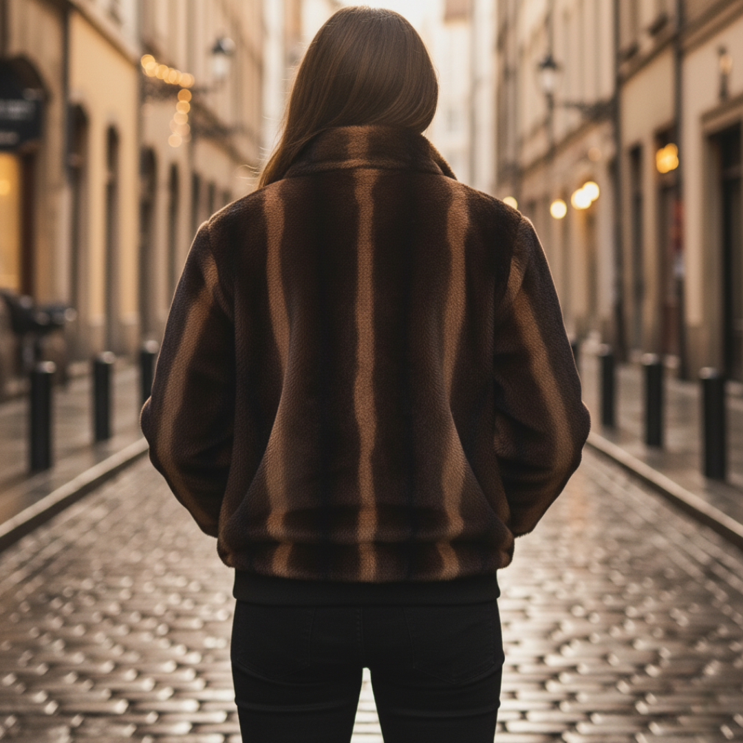 Women's Mixed Fabric Full Zip Jacket